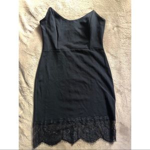 Black midi bustier dress